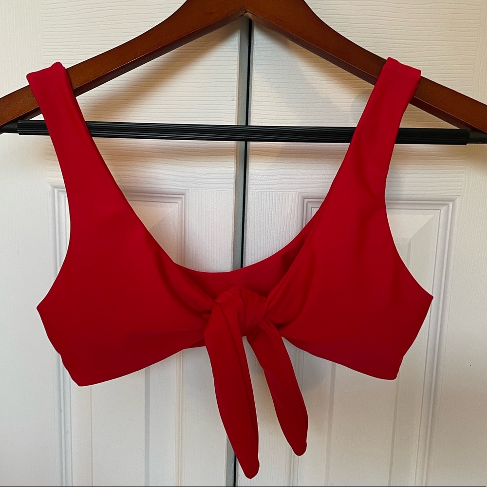 Red bikini set. Top and bottom.
